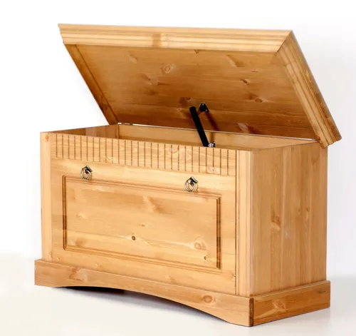 Clever-Moebel Truhe aus Kiefernholz - Hochwertige Sitzbank und Stauraum in einem, aus massivem Kiefernholz, ideal für Flur oder Wohnzimmer. Mit einer praktischen Klappe und robustem Design.