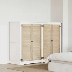 vidaXL Schranktür Set - 4 Stück aus massivem Kiefernholz - Zubehör für Möbel: Dieses Set aus 4 Schranktüren aus hochwertigem Kiefernholz vereint schlichte Eleganz mit Funktionalität und bringt einen organischen Touch in jeden Raum.