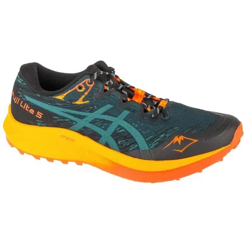 ASICS Fuji Lite 5 Trailschuh Herren - Oliv/Blaugrau - Laufschuhe für Trails mit hervorragender Dämpfung und Grip, ideal für anspruchsvolle Geländeläufe.