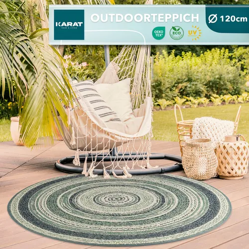 Karat Outdoorteppich Zoe | Rund 120 cm in Blau von Floordirekt