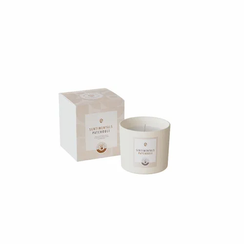 Engels Kerzen Duftkerze Sentimentals S im Glas - Patchouli - Elegante Duftkerze aus Rapswachs in Weiß, ideal für stimmungsvolle Momente. Die Kerze verbreitet einen angenehmen Duft und sorgt für eine gemütliche Atmosphäre.