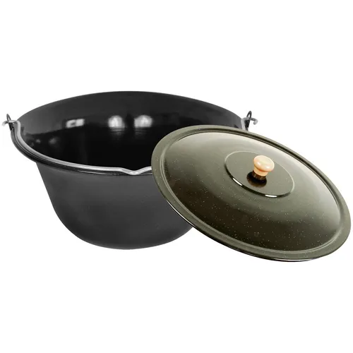 Gulaschkessel 15 Liter - Black Edition - Emailliert für Outdoor-Kochen - Ideal für Grillabende und Outdoor-Camping, dieser emaillierte Gulaschkessel bietet 15 Liter Fassungsvermögen und ist perfekt für die Zubereitung von köstlichen Gulaschgerichten.