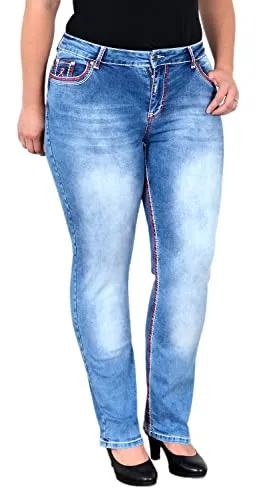 ESRA Damen High-Waist Jeans Straight Fit mit dicker Naht - Entdecken Sie die ESRA Damen Jeans in Hochbund-Design mit dicker Naht. Bequem im Alltag, aus 95% Baumwolle und 5% Elasthan für optimalen Tragekomfort. Erhältlich bis Übergröße, ideal für jeden Anlass und Figur. Made in Turkey!