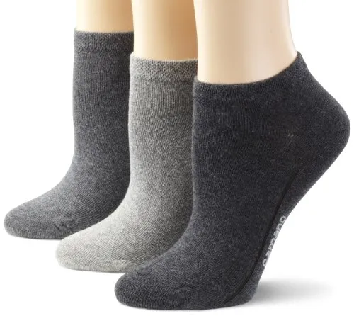 Camano Sneaker Socken im 3er-Pack, grau/weiß/schwarz, Gr. 35-38