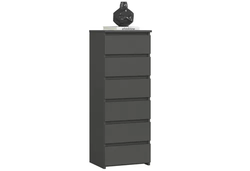 Raumhirsch Furniture Kommode Graphit, 6 Schubladen, 40x109x35 cm