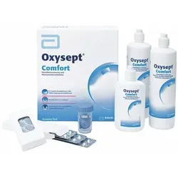 Oxysept Comfort Economy Pack 600ml - 2x 300ml + 120ml - Kontaktlinsenpflegemittel mit extra 120ml, ideal für die sanfte und gründliche Reinigung Ihrer Kontaktlinsen.