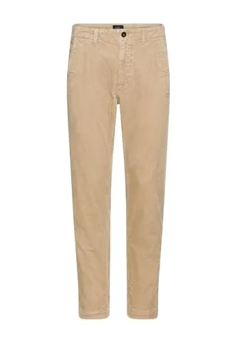 camel active Herren Regular Fit Chino Hose aus Cord Beige - Wanderhosen mit 2-Way Stretch für bequemen Komfort und Reißverschlusstasche für Sicherheit. Ideal für lässige Outdoor-Aktivitäten.