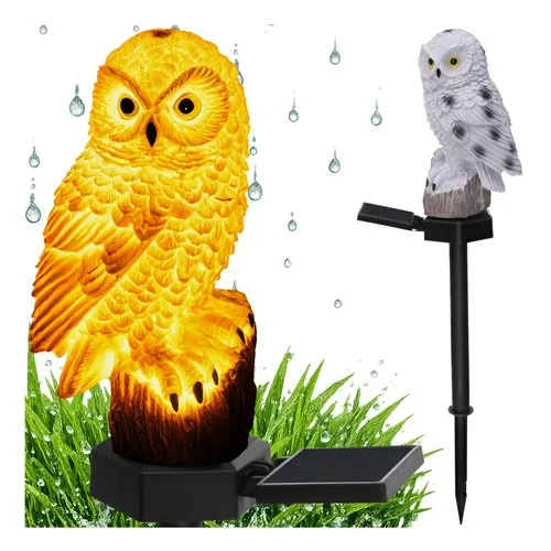 Solar Gartenstecker Eule LED warmweiß wetterfest Gartenleuchte