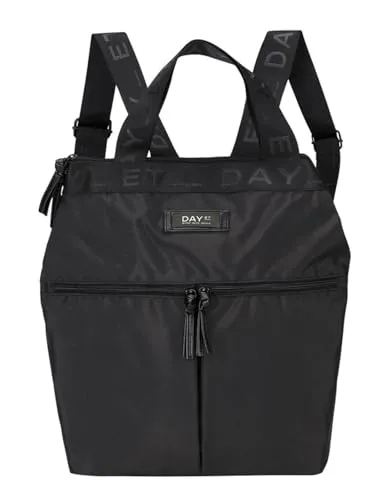 DAY ET Gweneth Classic Tote Black - Damen-Shopper mit modernem Design, vielseitig tragbar als Tasche oder Rucksack, großes Hauptfach mit gepolstertem Laptopfach, ideal für den Alltag.