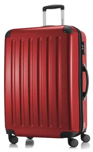 HAUPTSTADTKOFFER - Alex - Großer Hartschalen-Koffer mit Rollen Trolley XL Rollkoffer Dehnfalte Reisekoffer 120L,Rot
