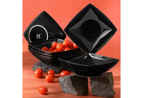 Konsimo Suppenteller EPIRI 6-tlg. quadratisch, Schwarz in schwarz von KONSIMO®