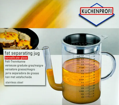 Küchenprofi Fett-Trennkanne 1 Liter aus Glas & Edelstahl von Küchenprofi