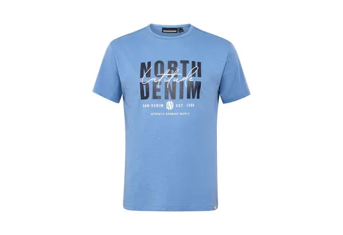 north 56 4 Print-Shirt in Blau - Herren T-Shirt 8XL - Bequemes Herren T-Shirt in Übergröße 8XL aus 100% Baumwolle, mit modernem Printdesign. Ideal für lässige Outfits und den täglichen Gebrauch.