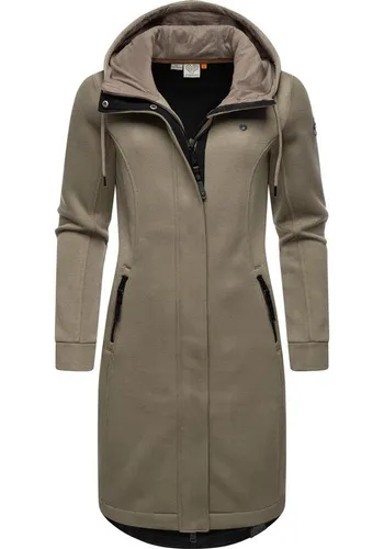 Ragwear Kurzmantel Letti Long Bonded Übergangsmantel aus Rippstrick mit Kapuze