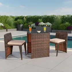 Mucola Sitzgruppe 3tlg. Polyrattan Balkonset