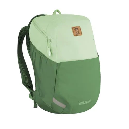 Trollkids Kids Alesund Pack 15 L - Leaf Green, One Size - Schulranzen mit wasserabweisendem Material, ideal für Abenteuer und Schule, ausgestattet mit großem Innenfach und praktischen Taschen.