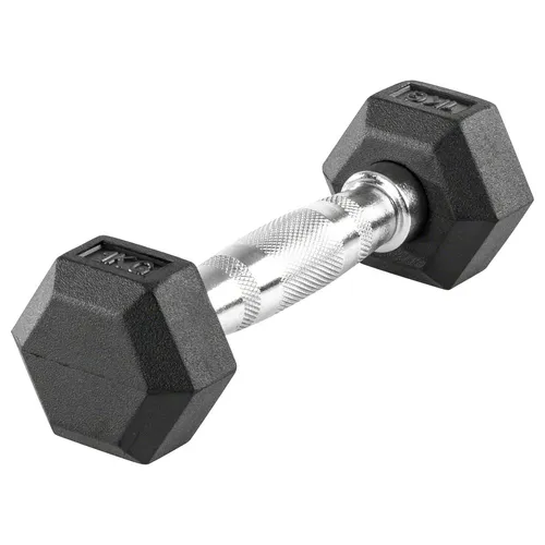 Hex Kompakthantel aus Gummi, 1 kg, Hexagon-Hantel