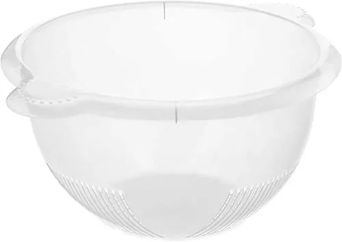 Rotho Rondo Küchensieb, Kunststoff (PP) BPA-frei, transparent, 32,5 x 26,5 x 13,0 cm