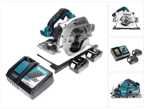 Makita DHS 900 RM2 Akku Handkreissäge 36 V mit 2x 4,0 Ah Akku und Ladegerät - Leistungsstarke Akku Handkreissäge mit bürstenlosem Motor, 235 mm Sägeblatt und Schnitttiefe bis 85 mm. Ideal für präzise Schnitte, ausgestattet mit XPT-Schutz und LED-Beleuchtung für optimale Sicht.