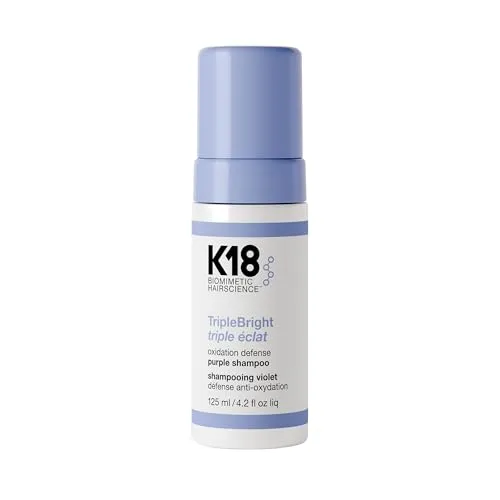 Produktbild Triplebright Oxidation Defense Purple Shampoo, Violett Shampoo gegen Gelbstich für Blond, Highlights & aufgehelltes Haar, entfernt Metalle & Mineralien, Schaum-Formel ohne Flecken, 125 ml