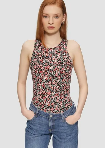 QS Muskelshirt T-Shirt Geripptes Tanktop mit All-over-Print