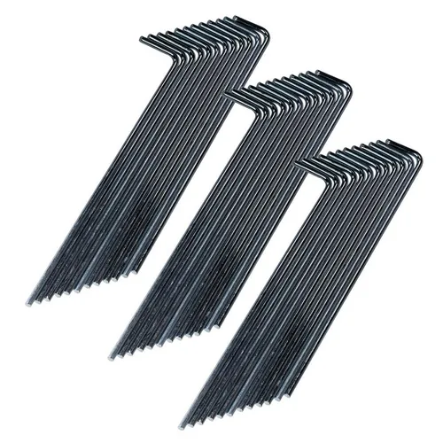 Produktbild Work-it Zelthering Zeltheringe Set 36 Stück Stahlheringe mit Haken Camping Hering, (36-St), Stahl verzinkt, mit Haken, 25x190x4mm, 36 Stück