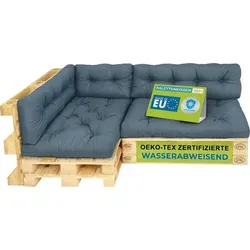 Pillows24 - Palettenkissen wasser- und UV-beständig - 6ER SET | Polster für Europaletten 120x80 - Palettenmöbel - Outdoor/Indoor, Türkis - Türkis
