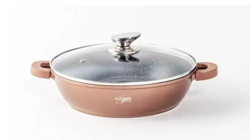 Platinum Servierpfanne Schmorpfanne Kochtopf mit Deckel Induktion Ø24cm Aluguss