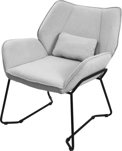 Sessel Loungesessel Relaxsessel mit Rückenkissen - Hellgrau - Stühle für Erwachsene, ergonomisches Design und hochwertiger Bezug sorgen für optimalen Komfort. Belastbar bis 120 kg, ideal für Wohnzimmer, Schlafzimmer oder Arbeitszimmer.