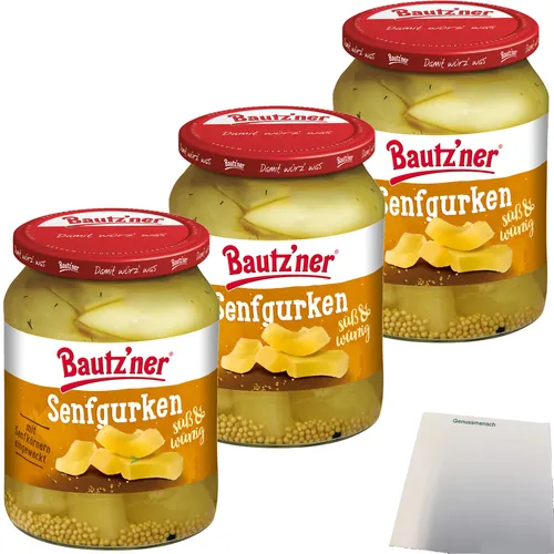 Bautzner Senfgurken süß-würzig 3er Pack 3x420g ATG usy Block
