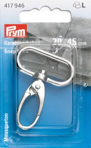 Prym Karabinerhaken mit Öse 30mm silberfarbig (für Taschen, Gurte uvm.)
