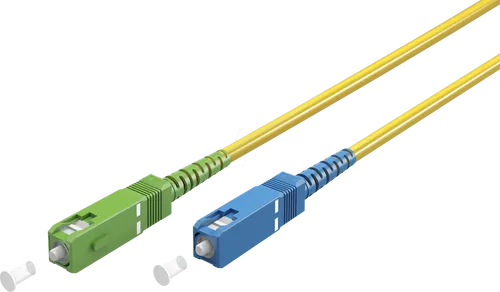 GOOBAY 59665 - Simplex LWL Patchkabel, SC-APC (8°)<>SC-UPC, gelb, 25 m