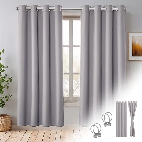 Cozyor Verdunklungsvorhänge 2er Set mit Magnet-Raffhalter von Cozyor