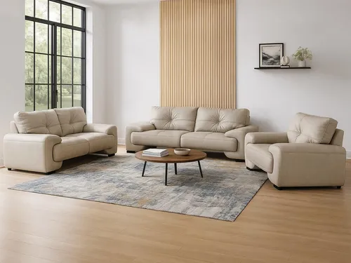 Produktbild Beautysofa Big-Sofa Polstergarnitur Omega Set 3+2+1 Sofa Wohnzimmer Sofagarnitur, modernes Sofaset für Wohnzimmer, Kunstleder Couchgarnitur im modernen Design
