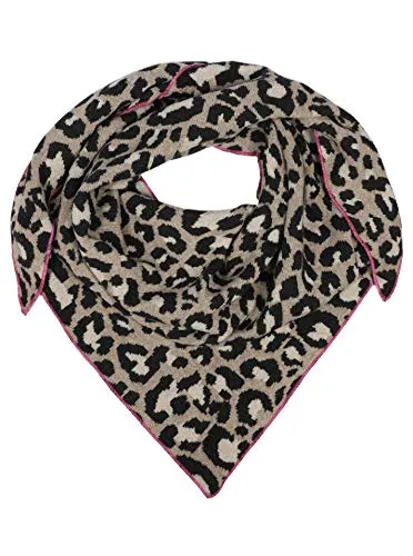 Zwillingsherz Dreieckstuch Lacey mit Leomuster in Beige von Zwillingsherz