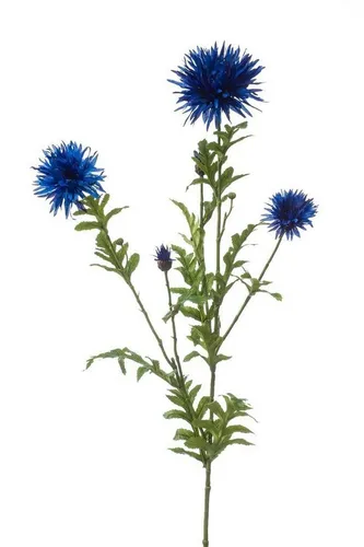 Kunstzweig Kornblume BROLIX, blau, 100 cm - Kunstzweig von artplants, ideal für die kreative Dekoration. Mit einer Höhe von 100 cm bringt er Farbe in jeden Raum. Perfekt für die Innenraumgestaltung.