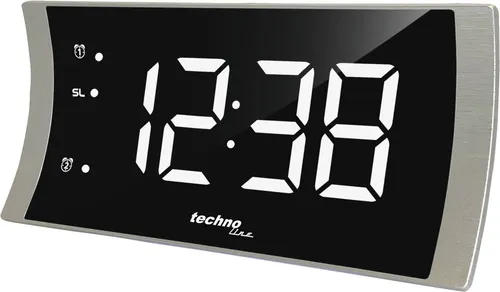 Technoline LED-Radiowecker WT 494 - Modern & Funktional - Radios mit USB-Anschluss zum Laden, dimmbarer LED-Anzeige und bis zu 20 Sendern für individuellen Hörgenuss im Schlafzimmer oder Büro.