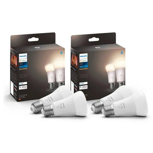Philips Hue White E27 Lampe 4 Pack dimmbar warmweißes Licht