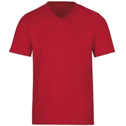 Trigema Herren 637203 T-Shirt in Rot (kirsch 036), 5XL - T-Shirts für Herren, klassischer Schnitt mit V-Ausschnitt aus 100% supergekämmter Baumwolle für höchsten Tragekomfort.