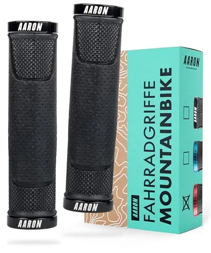 AARON MTB Fahrradgriffe - Sportliche, rutschfeste Lenkergriffe aus Gummi, ideal für Mountainbikes und E-Bikes – sorgen für sicheren Halt und komfortable Fahrten.