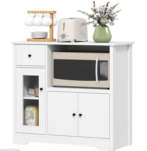 Küchenschrank mit Kabelloch und Schublade, 80 x 35 x 72,2 cm