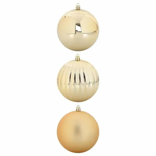 vidaXL Weihnachtskugel-Set 3 pcs Gold Kunststoff, Wohnzimmer, traditionelle Weihnachtsornamente, Moderne Baubles, Elegante Deko für die Feiertage