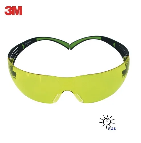 Produktbild 3M Schutzbrille gelb SecureFit400 Bügel schwarz grün PC gelb EN166 EN172