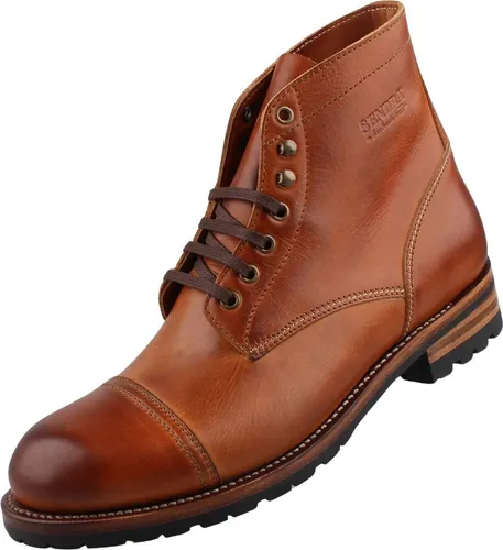 Sendra Herren Leder Stiefel Braun - Größe 45 - Elegante Herren Lederstiefel aus hochwertigem Glattleder. Robuste, rahmengenähte Synthetiksohle und stilvolles Innenfutter aus Leder für optimalen Tragekomfort.
