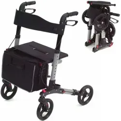 Alu Rollator klappbar Outdoor Leichtgewichtsrollator Gehhilfe Gehwagen 55970