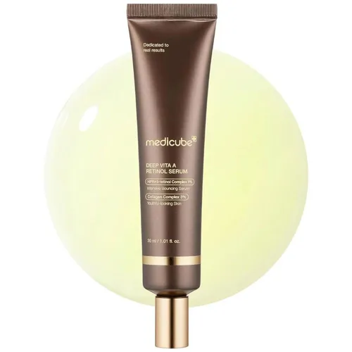 Medicube Deep Vita A Retinol Serum 30ml - Gesichtspflege mit 7 Arten von Vitamin A für maximale Wirkung und minimale Reizung. Enthält verkapseltes Retinol und Bakuchiol für tiefere Hautpenetration und reduzierte feine Linien.