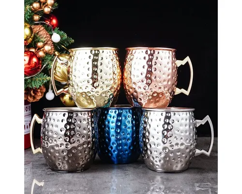 Faizee Möbel Tasse Cocktailglas Moscow Mule Becher Kupferbecher 500ml Fassungsvermögen, 1-tlg., Kupfer/Edelstahl