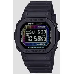 Casio Watch DW-5600RW-1ER: Farbige G-SHOCK für Herren - Armbanduhr mit stilvollem Regenbogen-Design, wasserdicht bis 20 bar und ausgestattet mit Stoppuhr, Countdown und Alarm – ideal für aktive Männer.