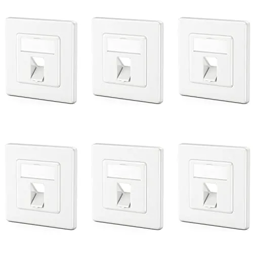 deleyCON 6x 1 Port Anschlussdose - Leerdose für Keystone Module - Datendose Unterputzdose - Auslass 45° Gewinkelt für Keystones