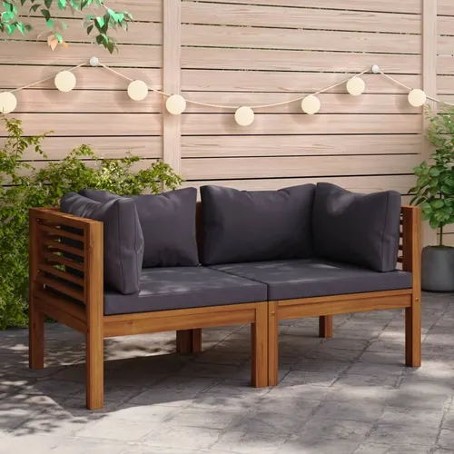 The Living Store Ecksofas 2 Stk. mit Dunkelgrauen Kissen